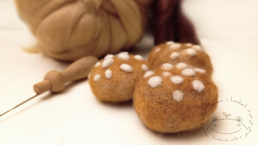 Needle felted chouquettes