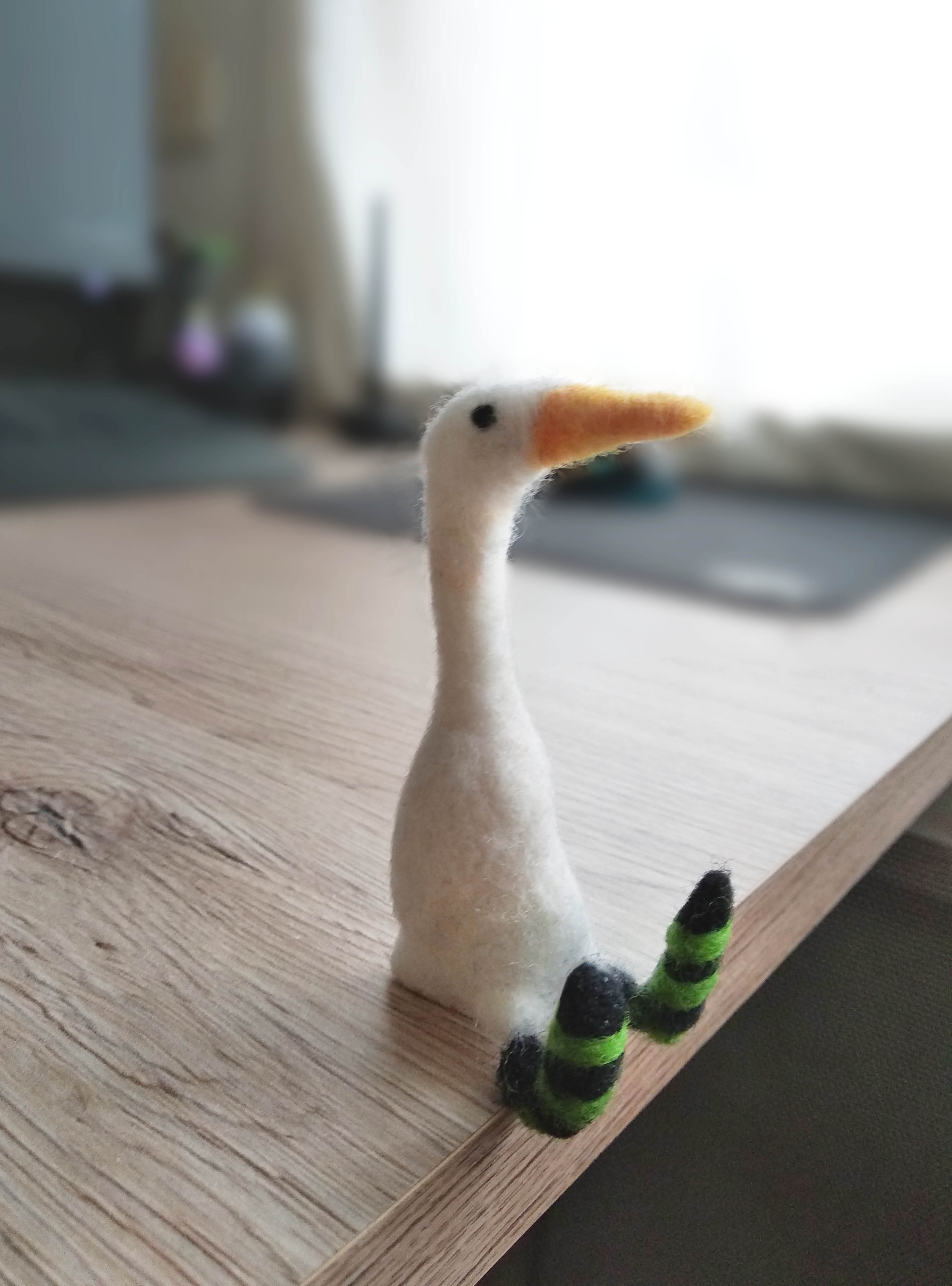 Goose needle felted by hand