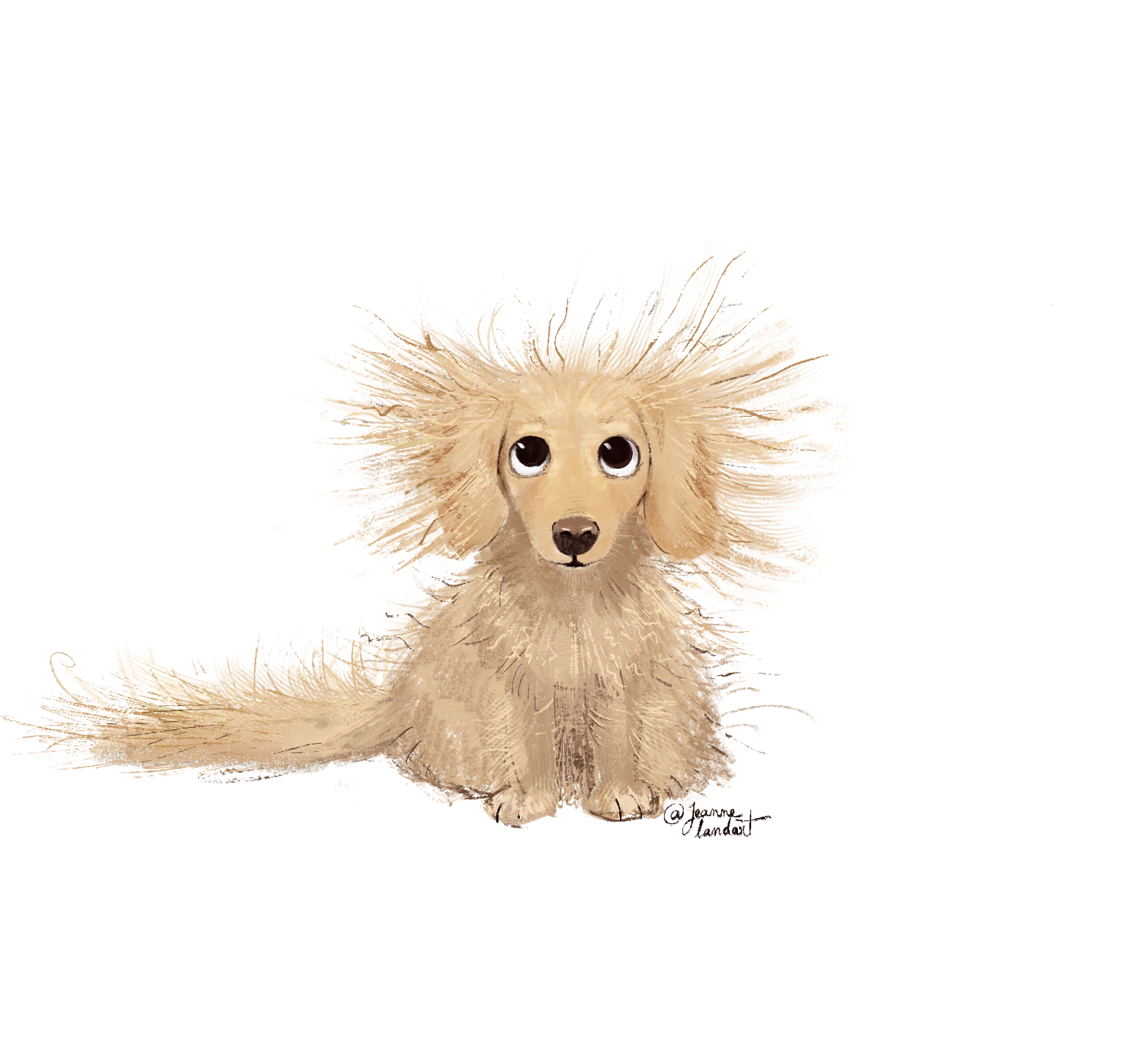 Character design illustration of a dog