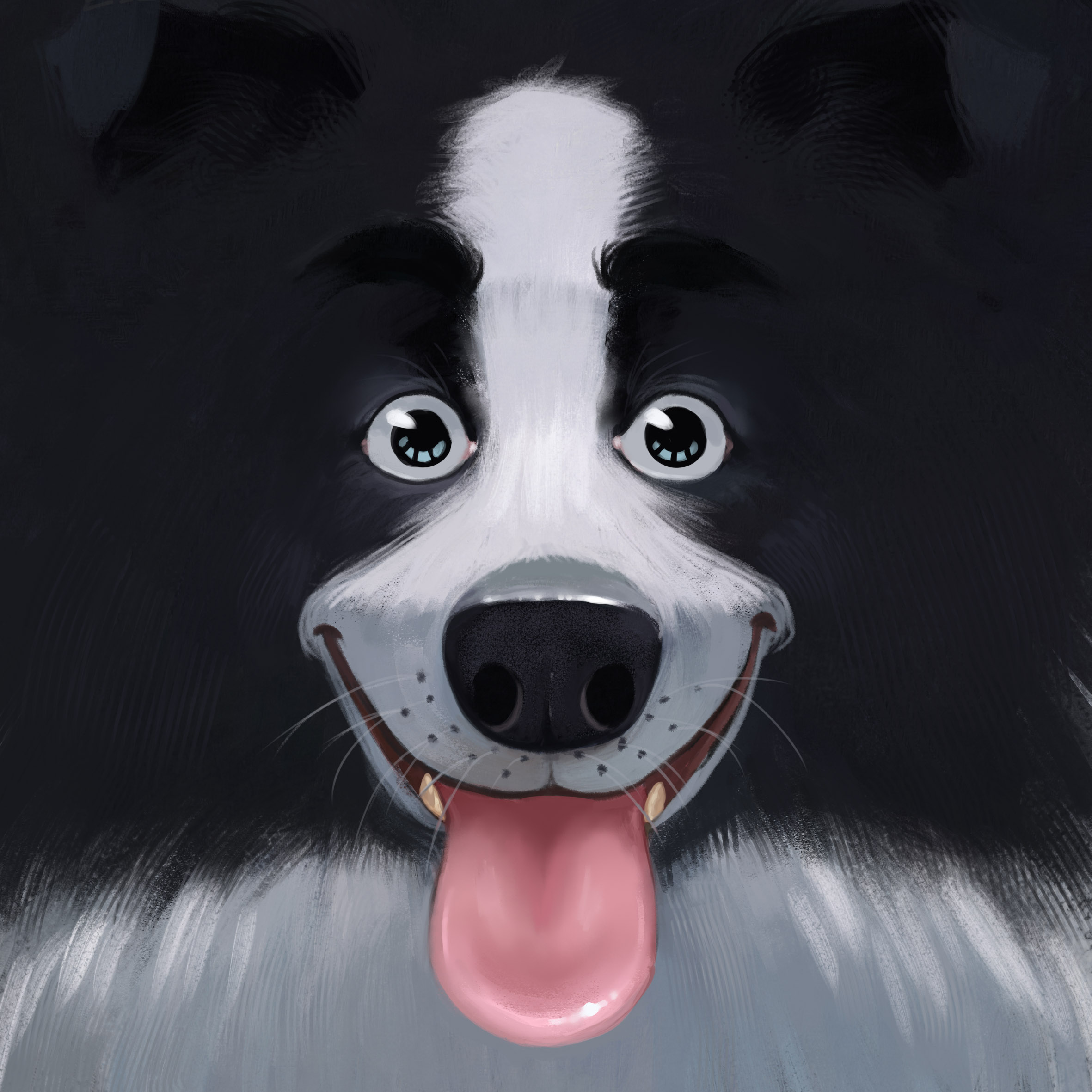 Card illustration for a boardgame, featuring a dog