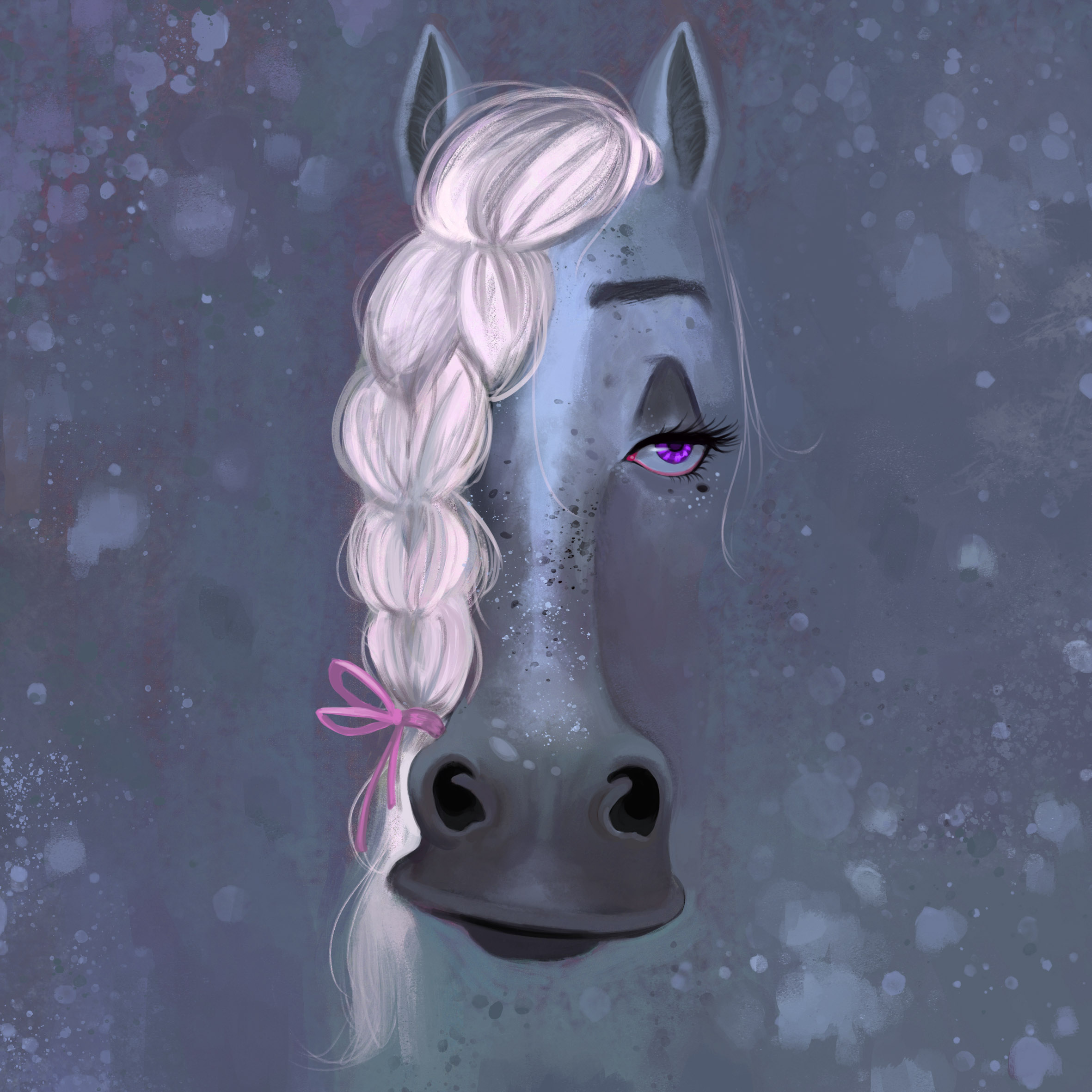Card illustration for a boardgame, featuring a horse