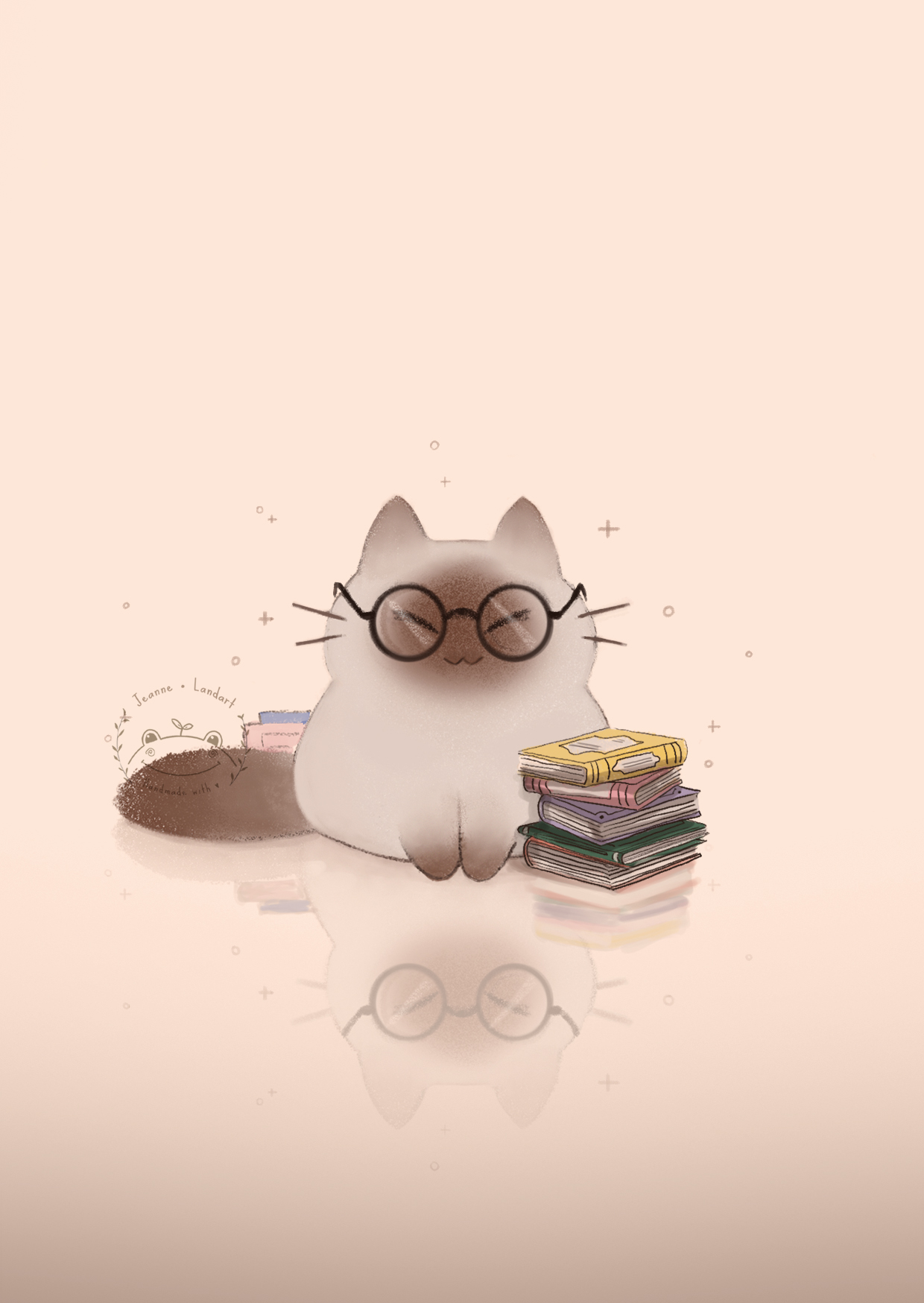 Card of a cat with glasses